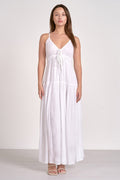 Spaghetti Strap Tiered Maxi Dress - White