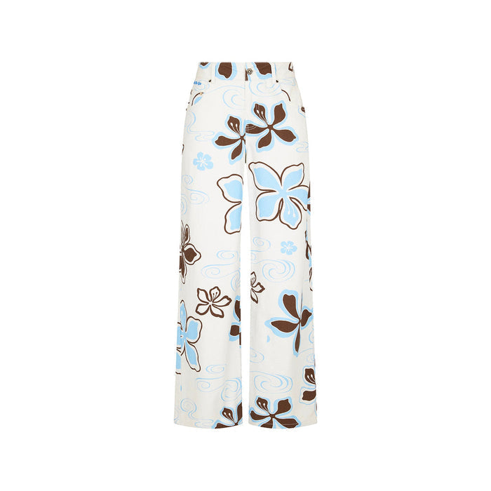Straight Leg Printed Jeans - Coco Lush