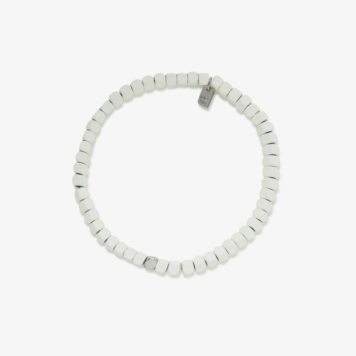 Stretch Bracelet - Coated Hematite - Cream