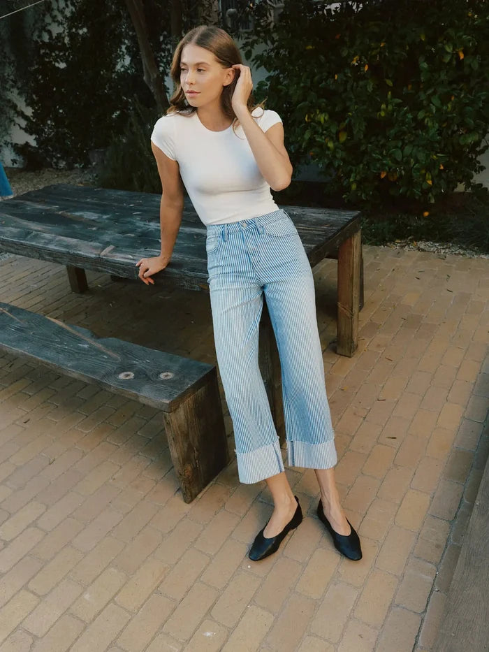 Stripe crop pant