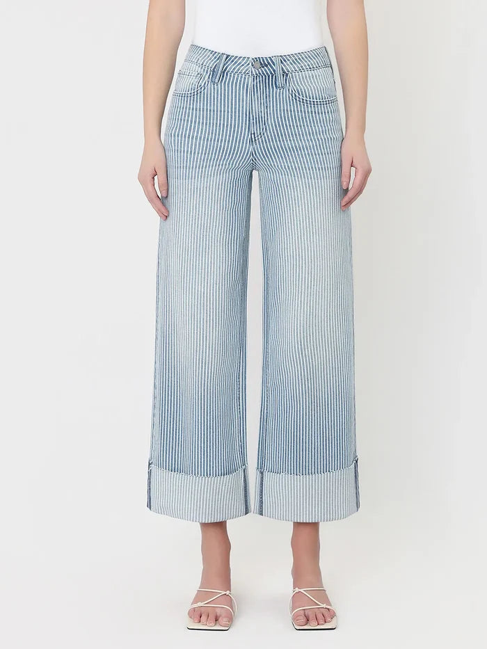 Stripe crop pant