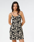 Surf Dreams Printed Ribbed Mini Dress - Black