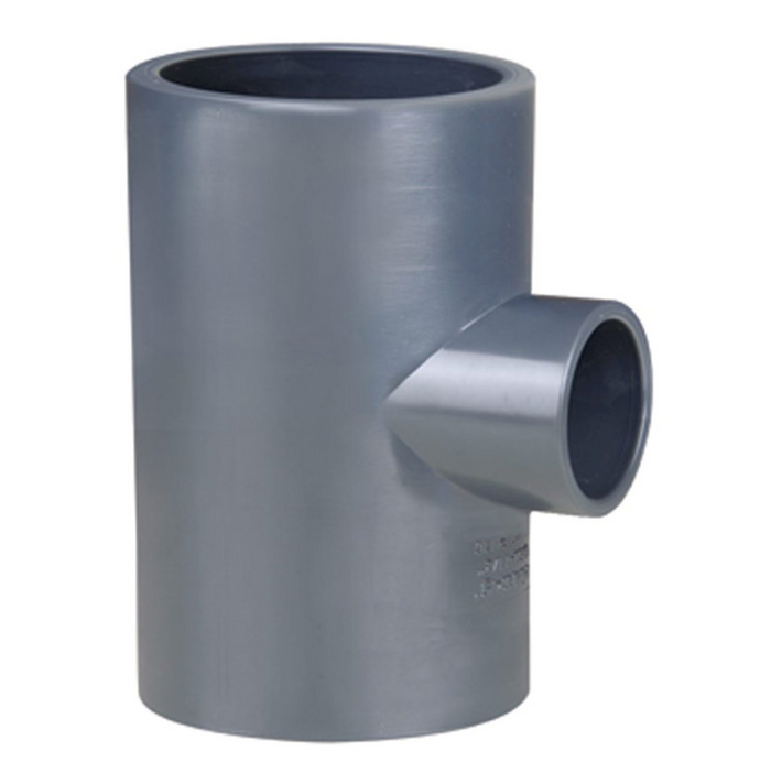Teu redus 90 de grade din PVC-U 50×40 mm PN16