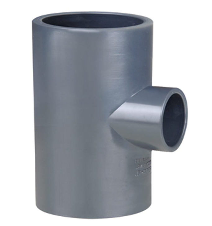 Teu redus 90 de grade din PVC-U 75×32 mm PN16