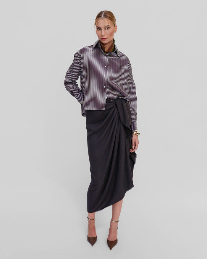 Theo Echo Crystal Collar Shirt in Huckleberry, additional view