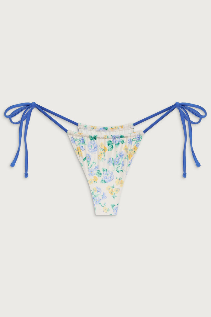 Tia Satin Tie Side Bottom - Coastal Floral