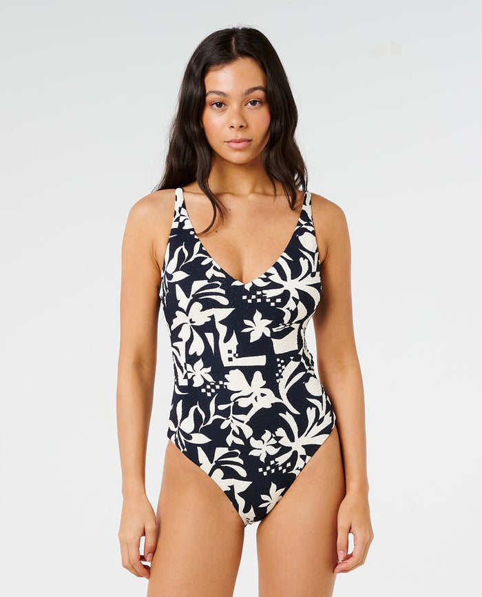 Topanga Geo Full One Piece Swimsuit - Black
