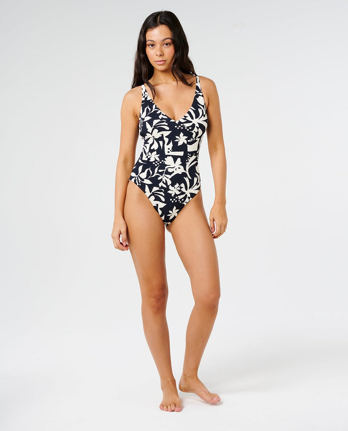 Topanga Geo Full One Piece Swimsuit - Black