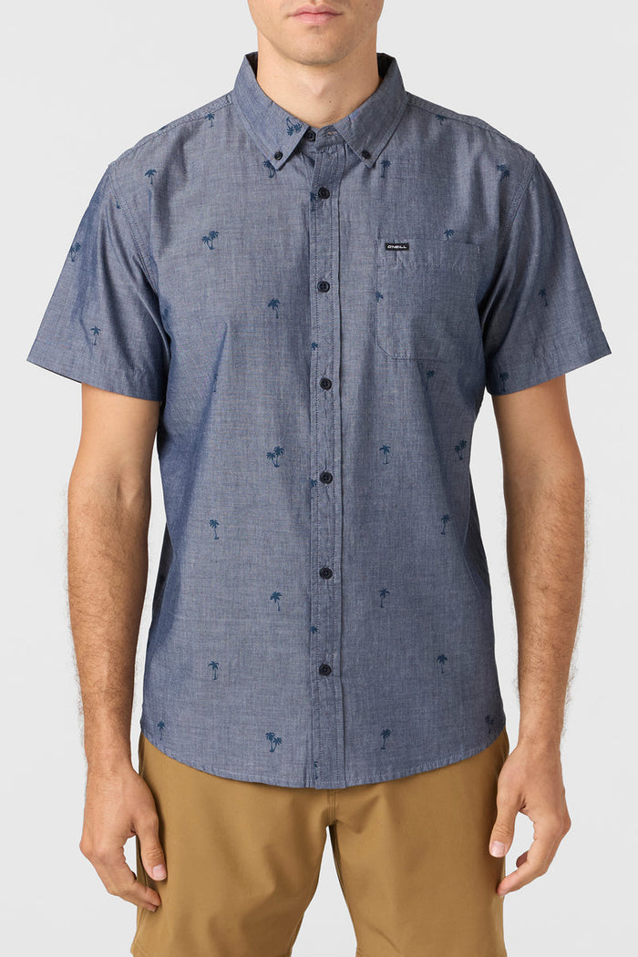 Topside Chambray Standard Short Sleeve Button-Down Shirt - Chambray