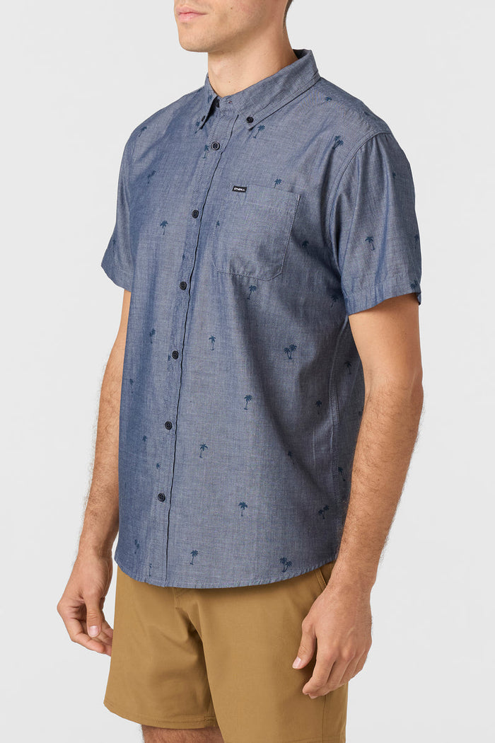 Topside Chambray Standard Short Sleeve Button-Down Shirt - Chambray
