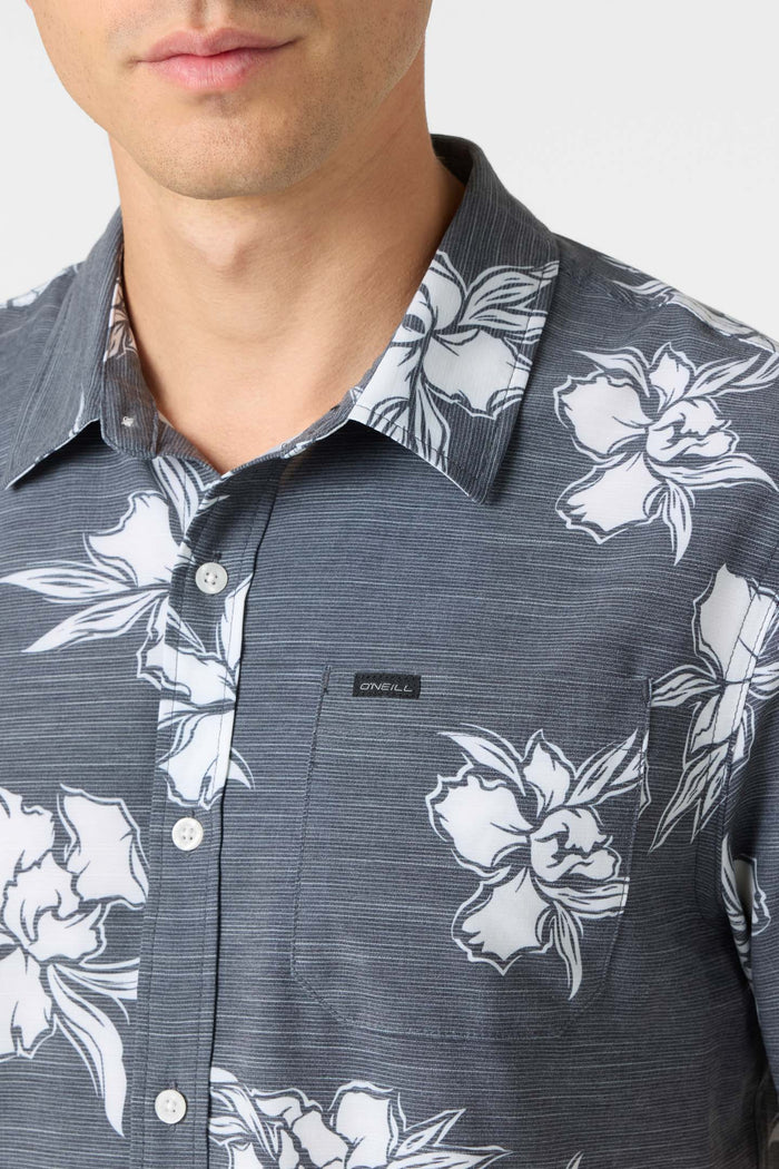 Traveler UPF Traverse Slub Relaxed Short Sleeve Button-Down Shirt - Graphite