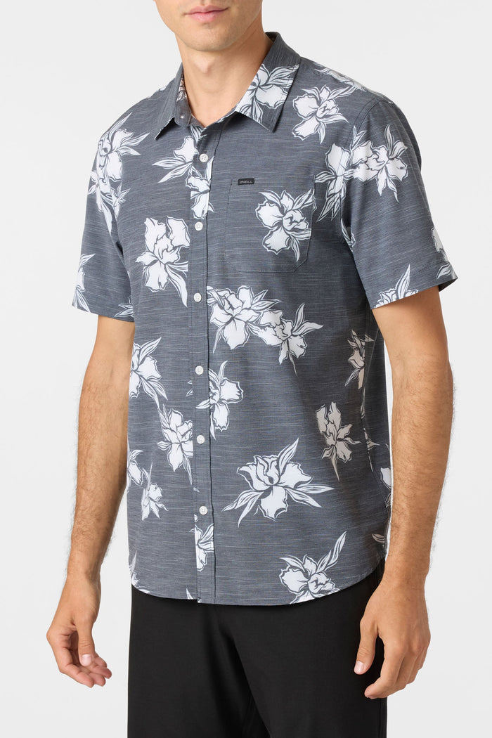 Traveler UPF Traverse Slub Relaxed Short Sleeve Button-Down Shirt - Graphite