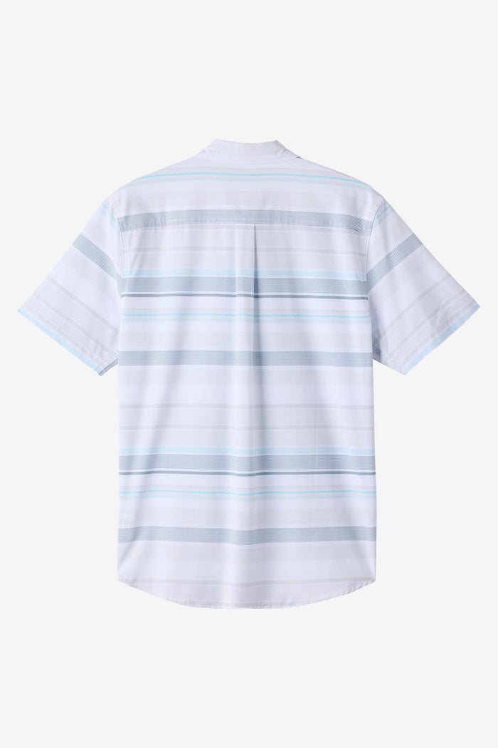 Traveler UPF Traverse Stripe Relaxed Short Sleeve Button-Down Shirt - White