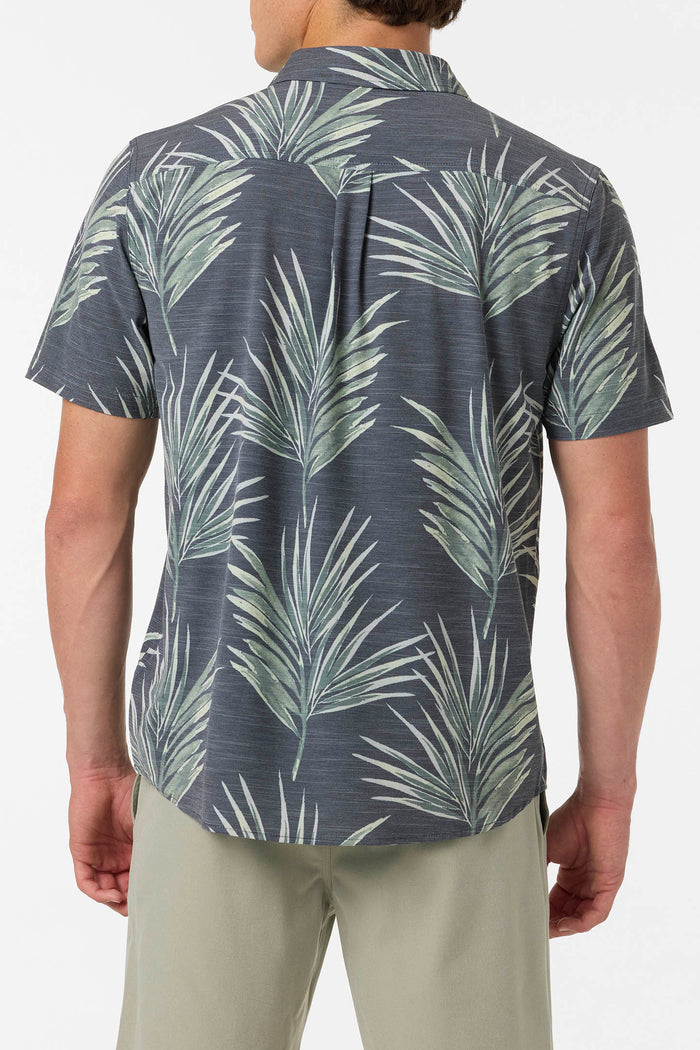 UPF Slub Relaxed Short Sleeve Button-Down Shirt - Black 2