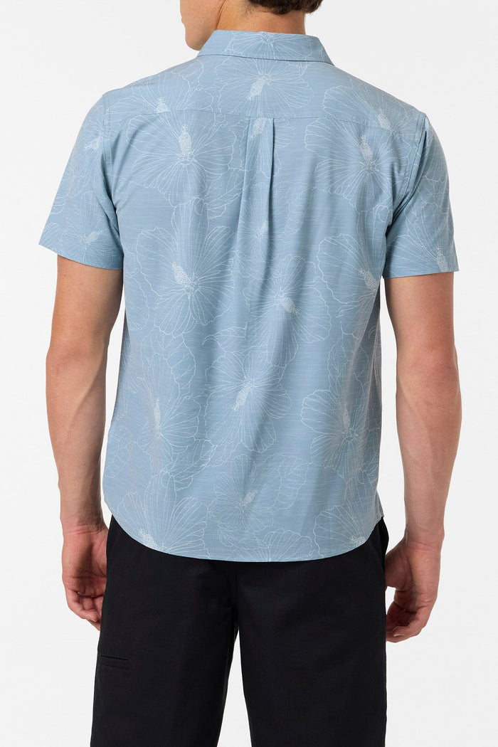 UPF Slub Standard Short Sleeve Button-Down Shirt - Lead