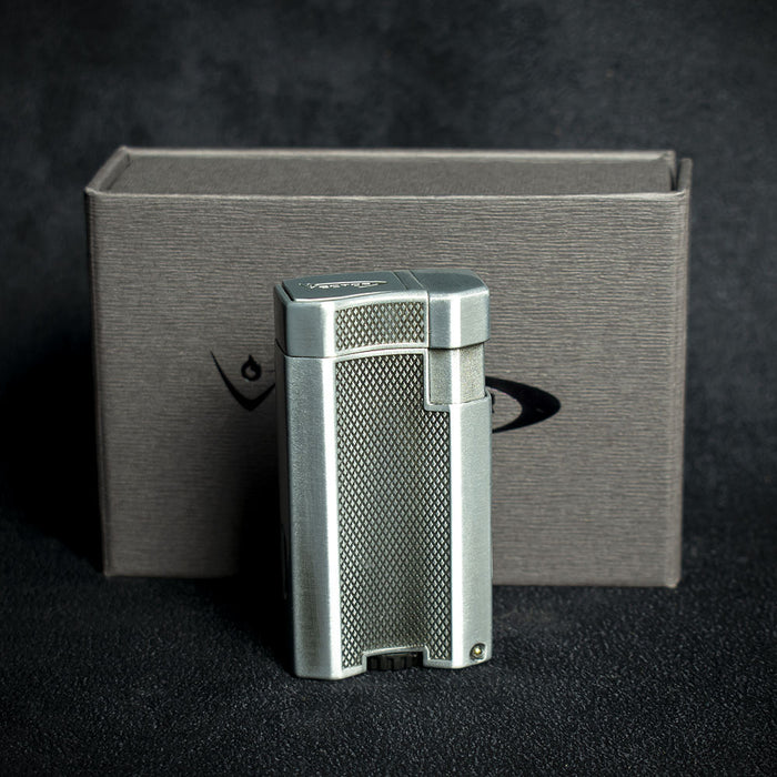 Vector VMotion Twin Jet Flame Lighter With Punch Cutter - Chrome  Matte