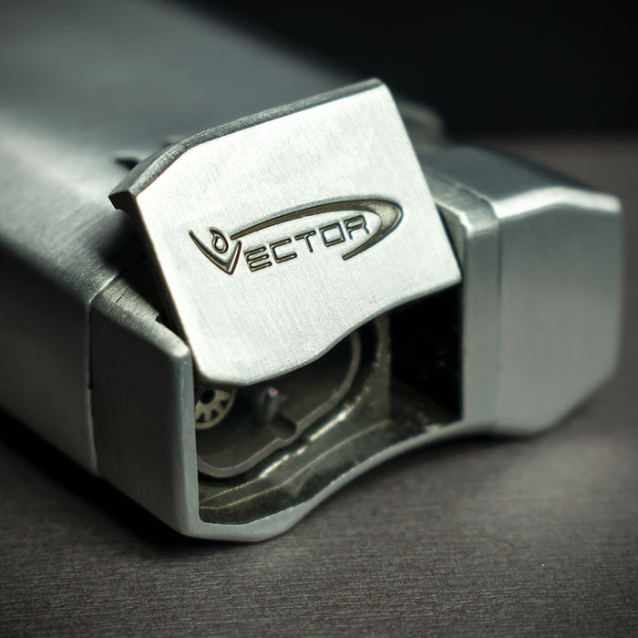 Vector VMotion Twin Jet Flame Lighter With Punch Cutter - Chrome  Matte
