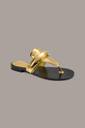 VELVET METALLIC THONG FLAT SANDAL