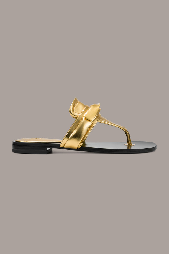 VELVET METALLIC THONG FLAT SANDAL