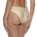 Wavy Luxe Stitch Ruched Full Coverage Bottom - Forever Luli (Gold Rush)