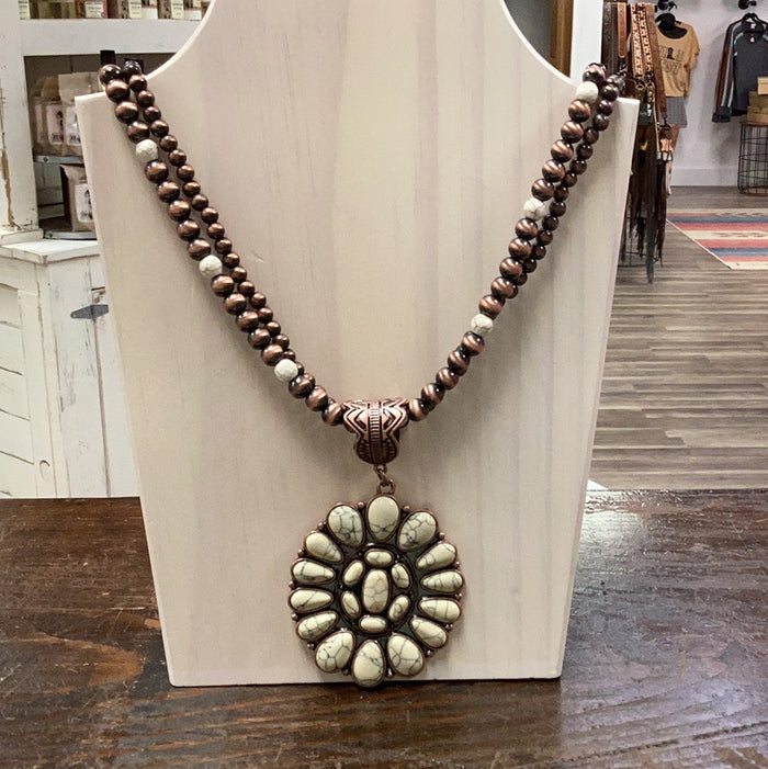 White Howlite Squash Blossom