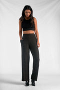 Wide Leg Shimmer Pants - Black