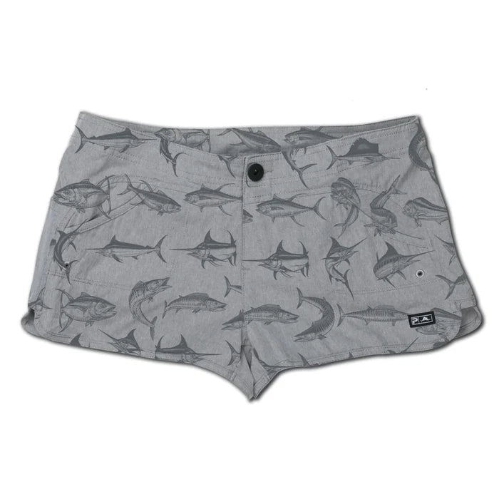 Women's Deep Sea Hybrid Shorts - Water Activated Pattern - Grey