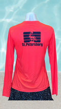 Women's Long Sleeve UPF Sun Shirt - Coral - GCSS Blue St. Pete Pelican
