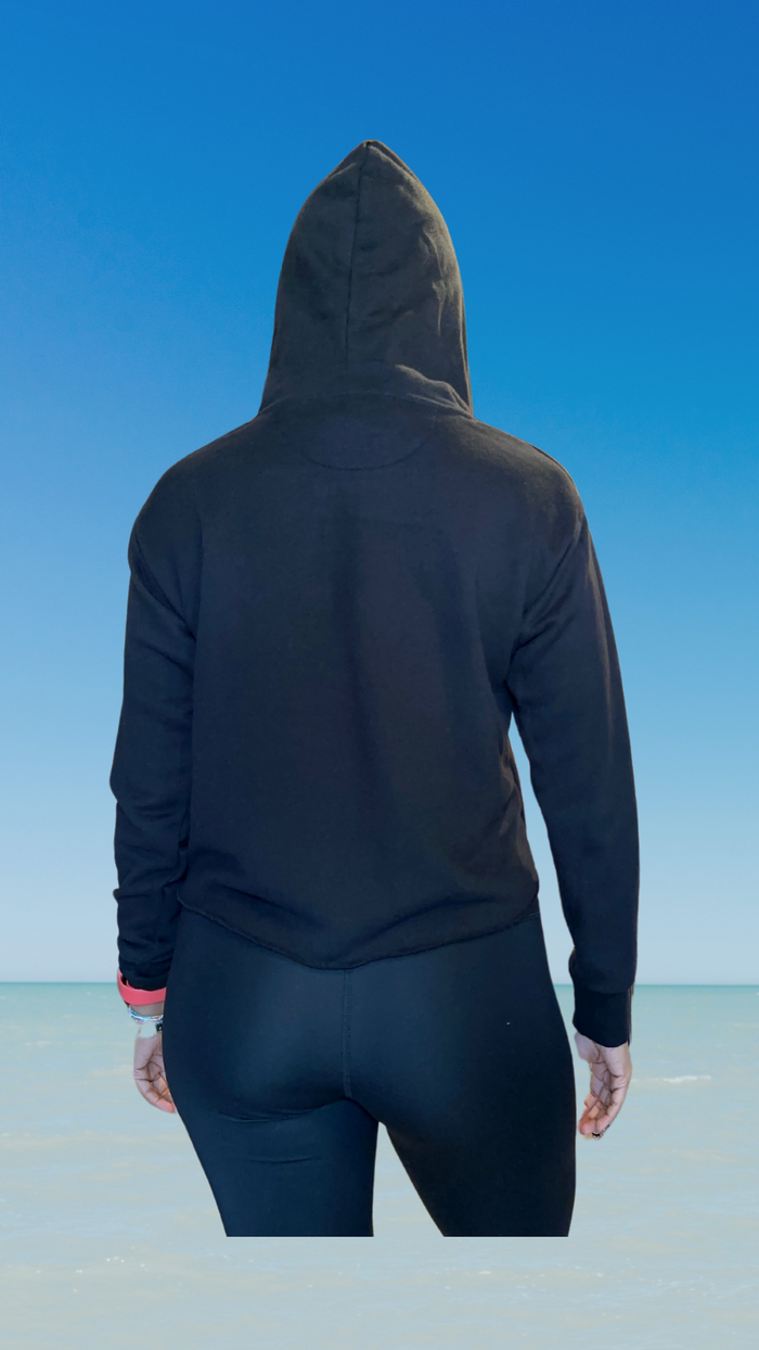 Women's Pullover Hoodie - Black - Kaia Logo (Front)