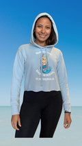 Women's Pullover Hoodie - Stonewash Denim - Kaia Logo (Front)