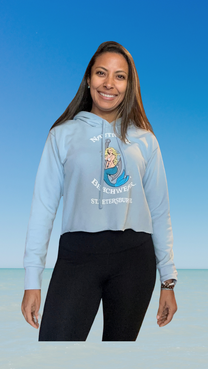 Women's Pullover Hoodie - Stonewash Denim - Kaia Logo (Front)