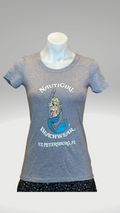 Women's Short Sleeve T-Shirt - Light Grey - Kaia Logo (Front) - White Text