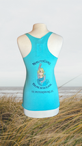 Women's Tank Top - Tahiti Blue - Kaia Logo - Blue Text