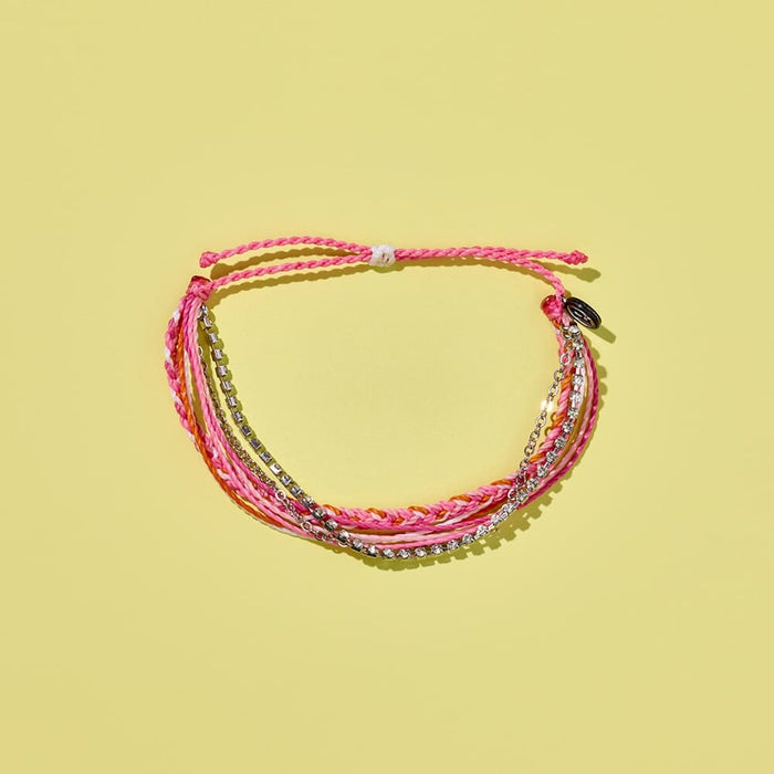 Woven Bracelet - Laguna String & Chain - Daiquiri - Silver