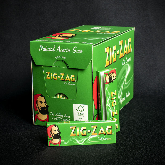 Zig Zag Regular Green Cigarette Papers - Box of 100