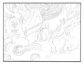zPencilled view of POOCHYTOWN awaiting ink.