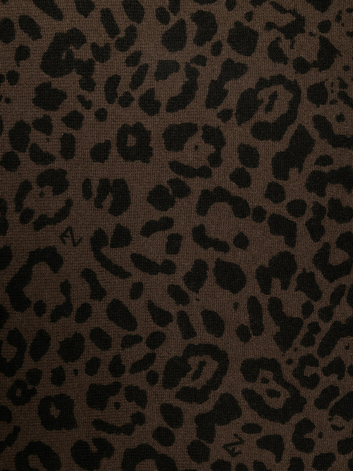 Zadig & Voltaire Small Stevie Leo scarf in Wood, close-up of the brown and black leopard print cashmere