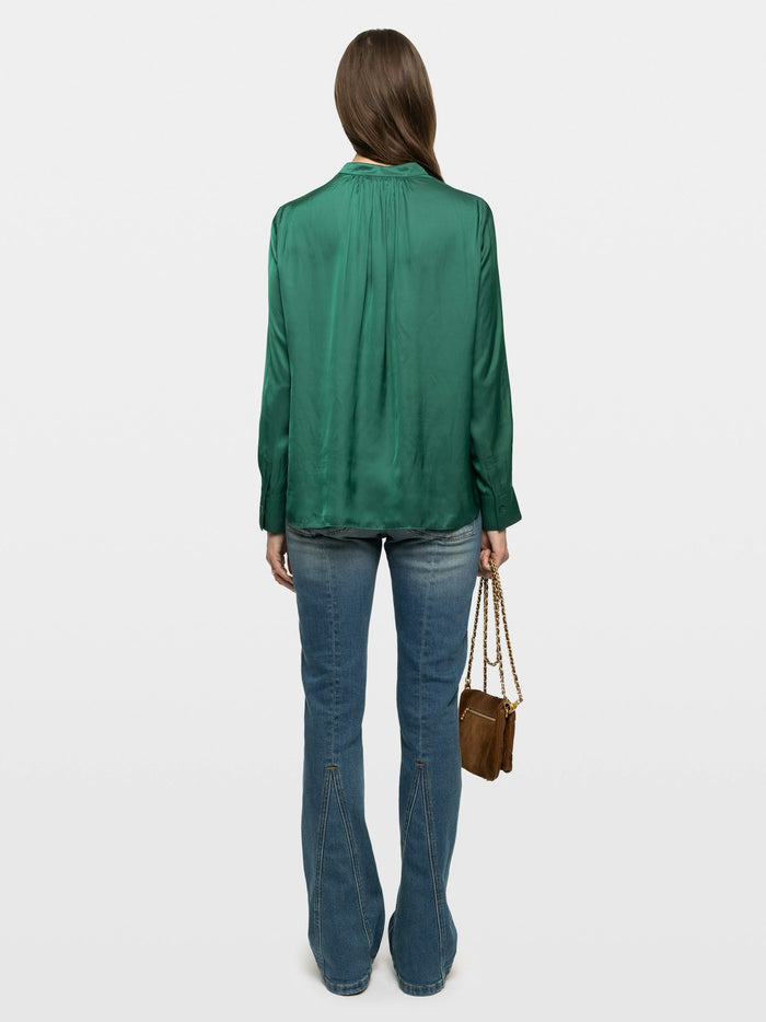 Zadig & Voltaire Tink Shirt in Rain Forest green, back view